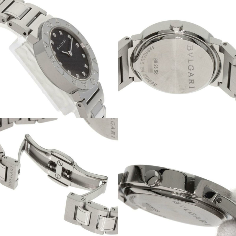 寶格麗 BB26BSS 12 12P 鑽石 手錶 不鏽鋼 SS 女士腕錶-5