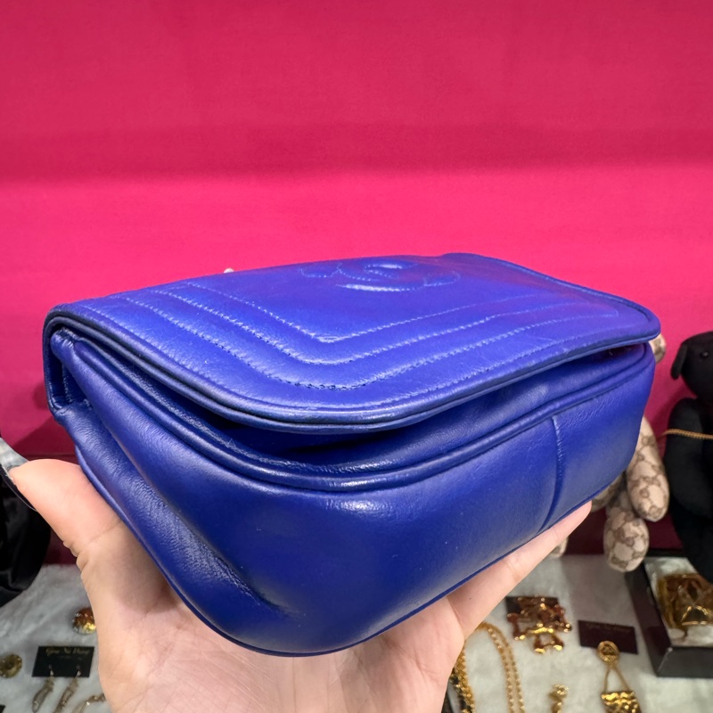 Chanel vintage 畫框包電光藍斜背包/王吉娜古董精品-3