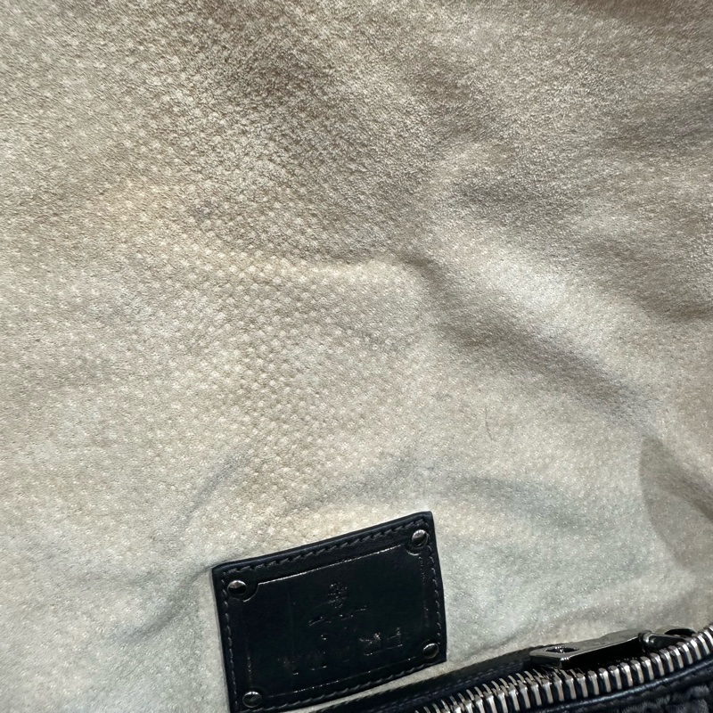 prada BR4586 黑色牛皮迷彩銀釦肩背包-63