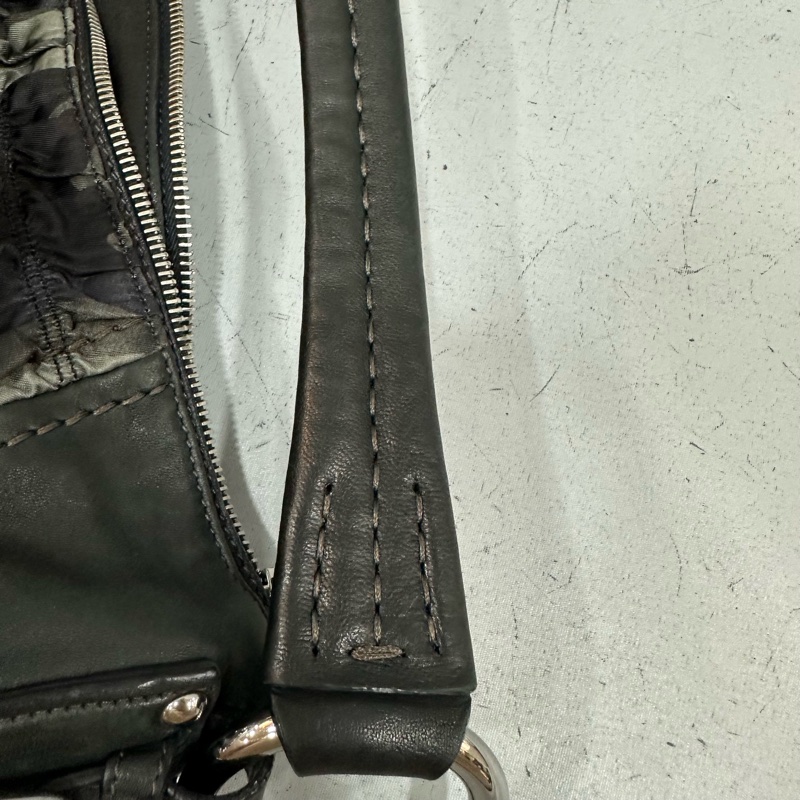 prada BR4586 黑色牛皮迷彩銀釦肩背包-67