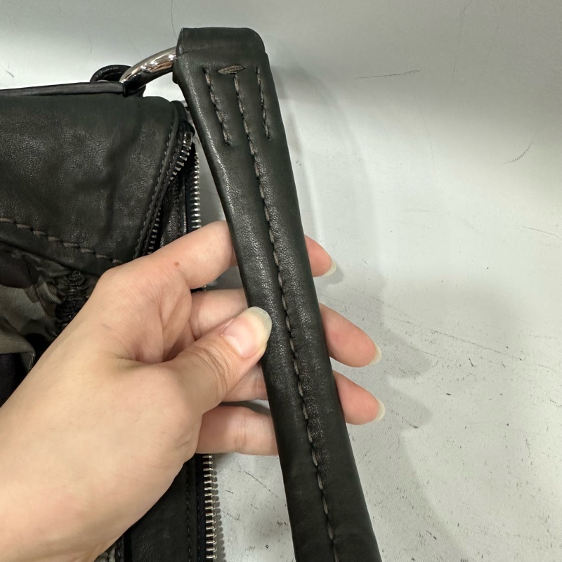 prada BR4586 黑色牛皮迷彩銀釦肩背包-69