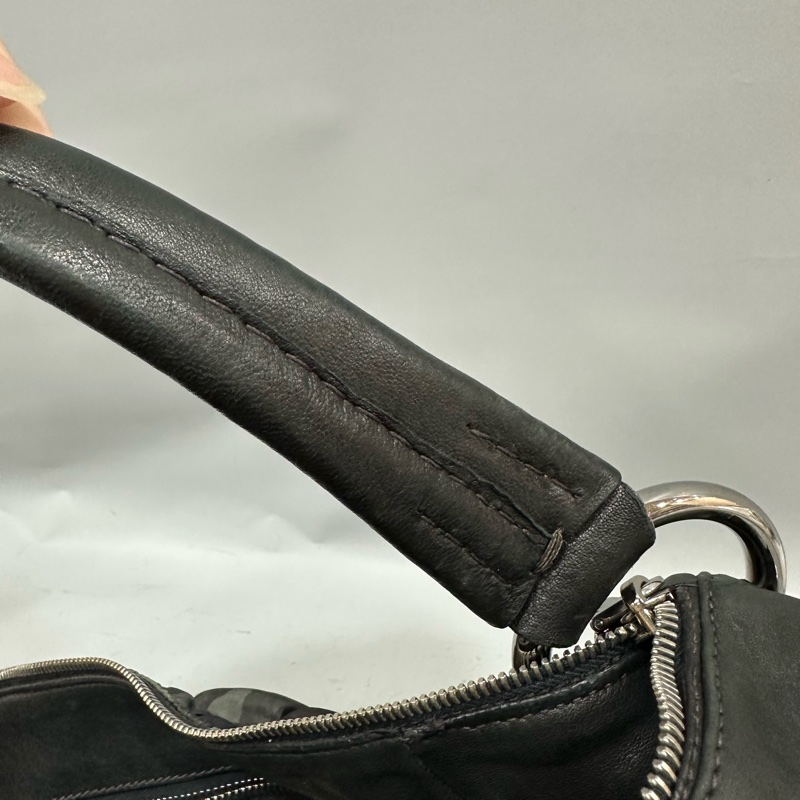 prada BR4586 黑色牛皮迷彩銀釦肩背包-70