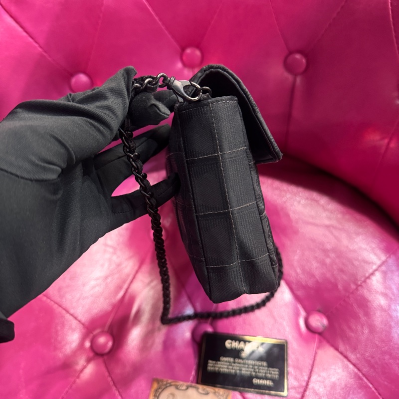 Chanel CF soback緹花布款法棍腋下包/王吉娜古董精品-2