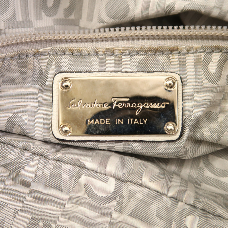 Salvatore Ferragamo 牛皮皮革Marisa Satchel銀扣肩背袋-6