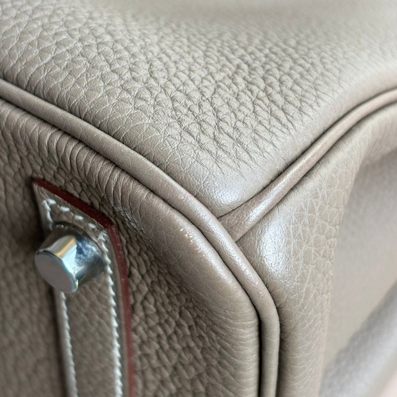 ::HERMÈS:: 愛馬仕 C刻大象灰色銀釦BIRKIN 30柏金手提包-11