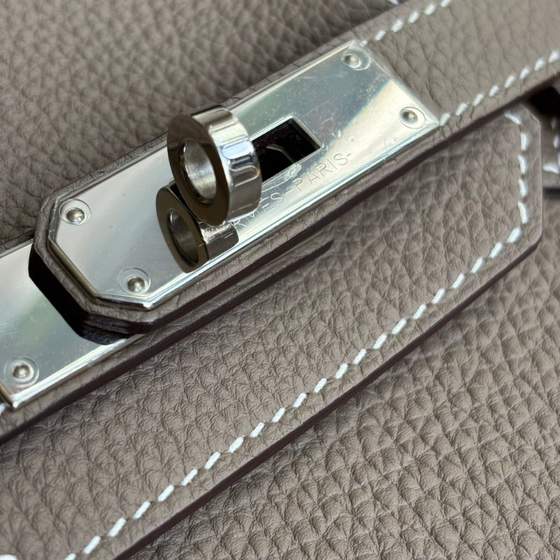 ::HERMÈS:: 愛馬仕 C刻大象灰色銀釦BIRKIN 30柏金手提包-19