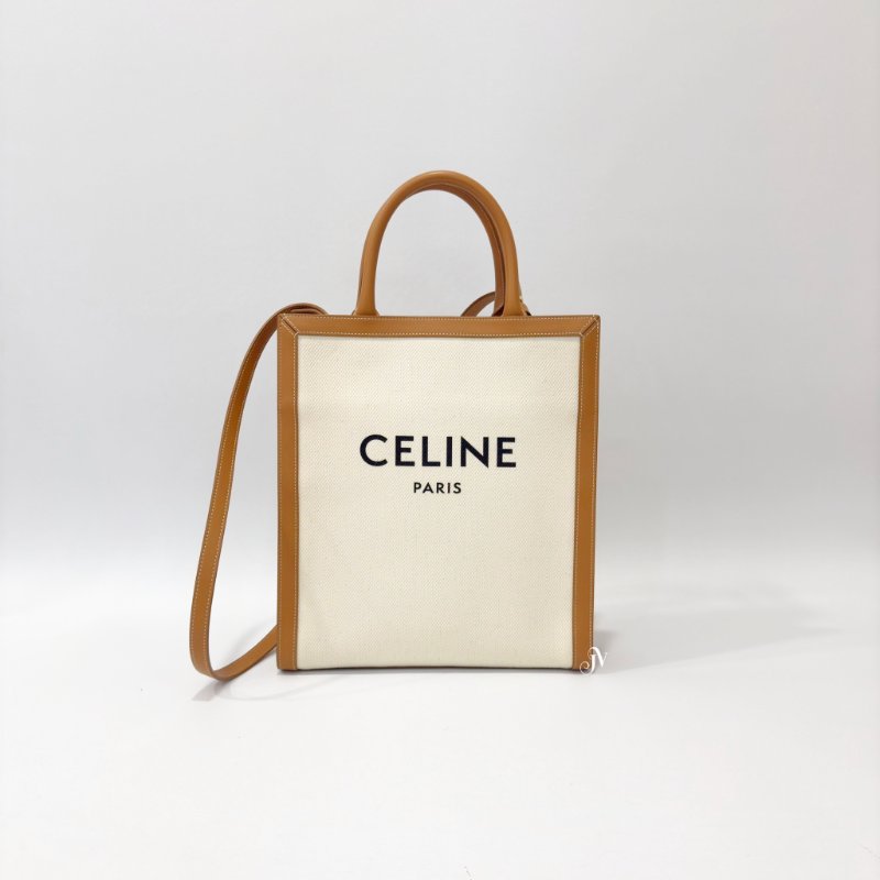 Celine帆布拼牛皮大號琴譜托特包-0