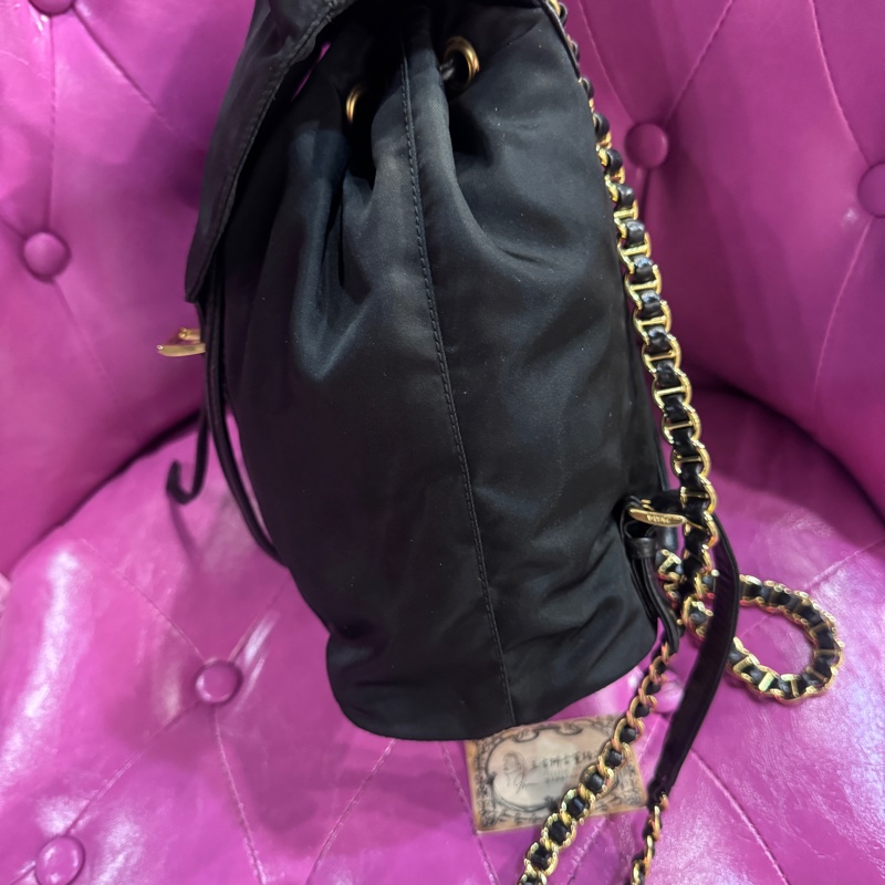 Prada 金鍊後背包/王吉娜古董精品-5