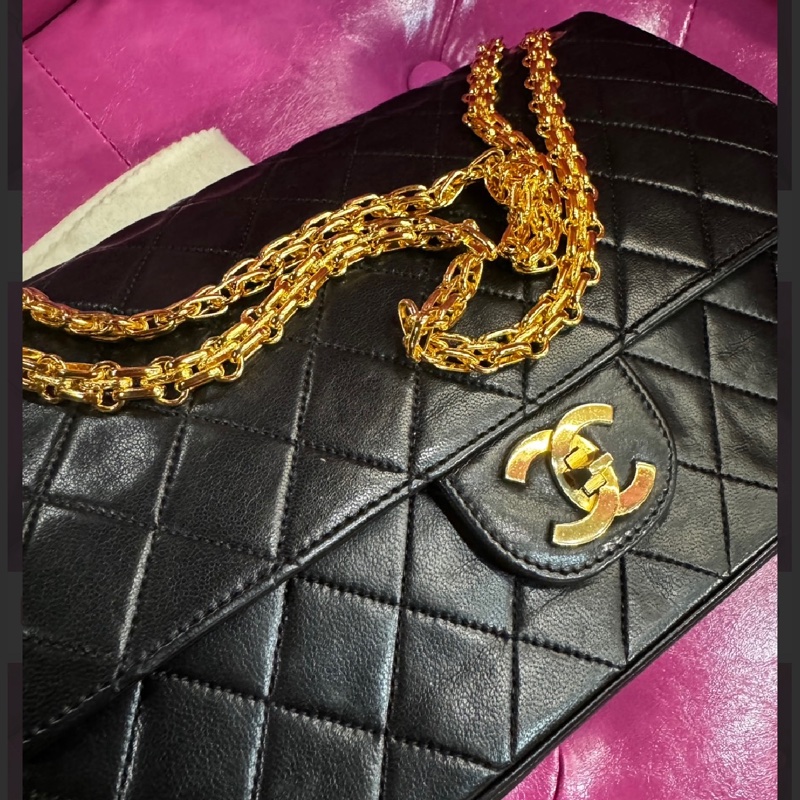Chanel vintage 麥穗鏈CF尖釦款/王吉娜古董精品-1