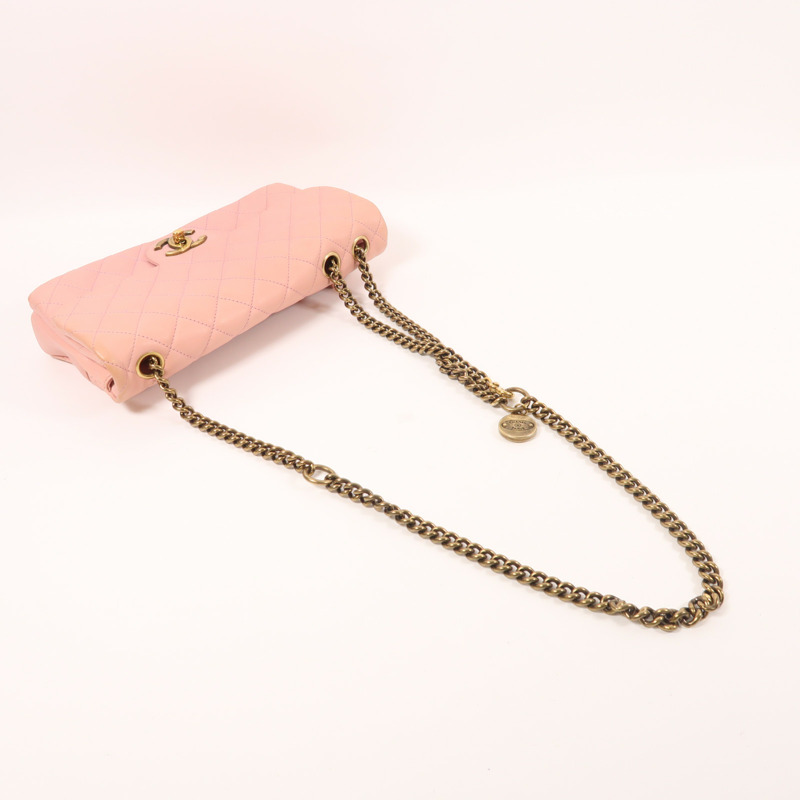 CHANEL 牛皮皮革Chain Shoulder鏈帶肩背袋-8
