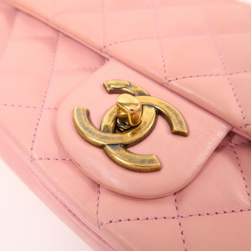 CHANEL 牛皮皮革Chain Shoulder鏈帶肩背袋-9