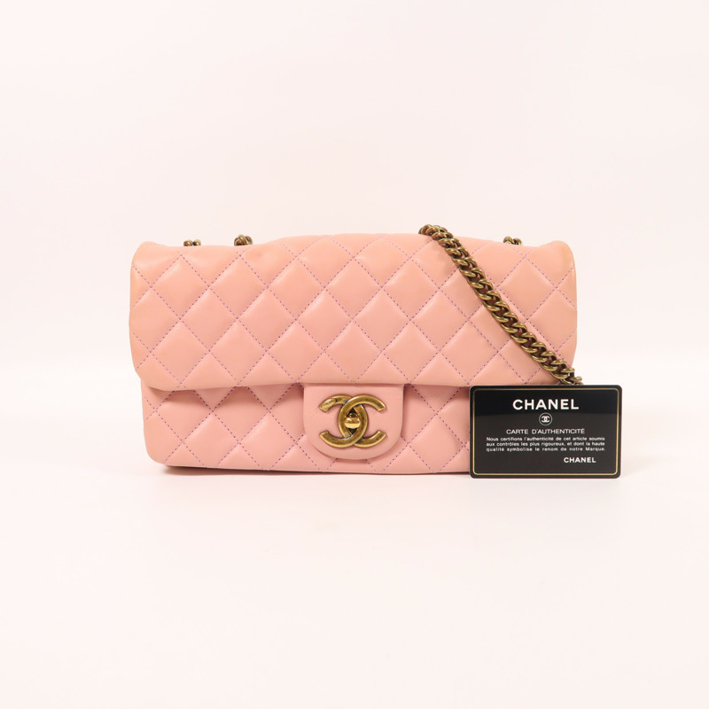 CHANEL 牛皮皮革Chain Shoulder鏈帶肩背袋-10