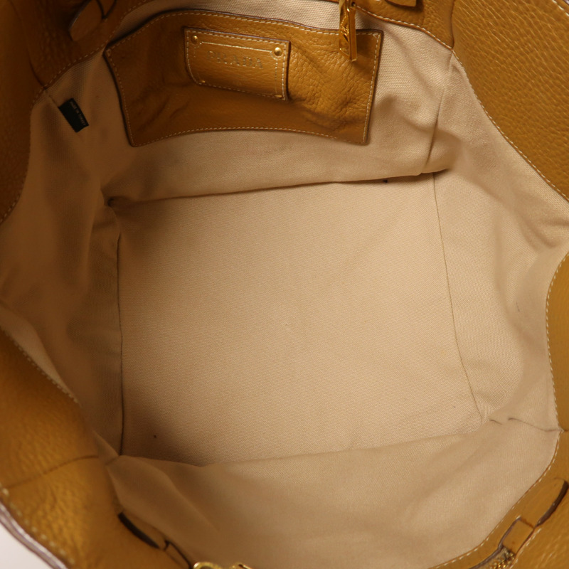 PRADA 牛皮皮革Tote Bag金扣肩背袋-4