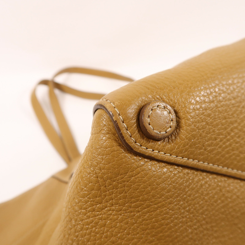 PRADA 牛皮皮革Tote Bag金扣肩背袋-10