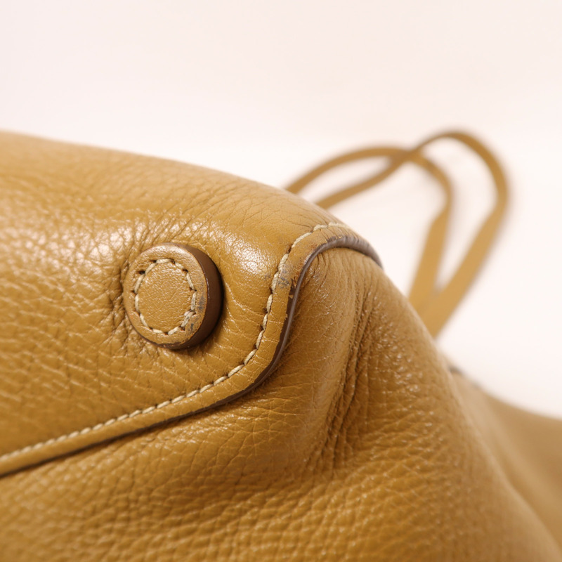 PRADA 牛皮皮革Tote Bag金扣肩背袋-11