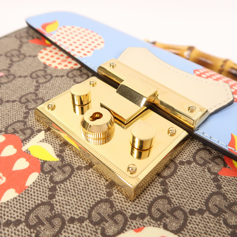 GUCCI 塗層帆布/皮革Padlock金扣手挽肩背兩用袋-8