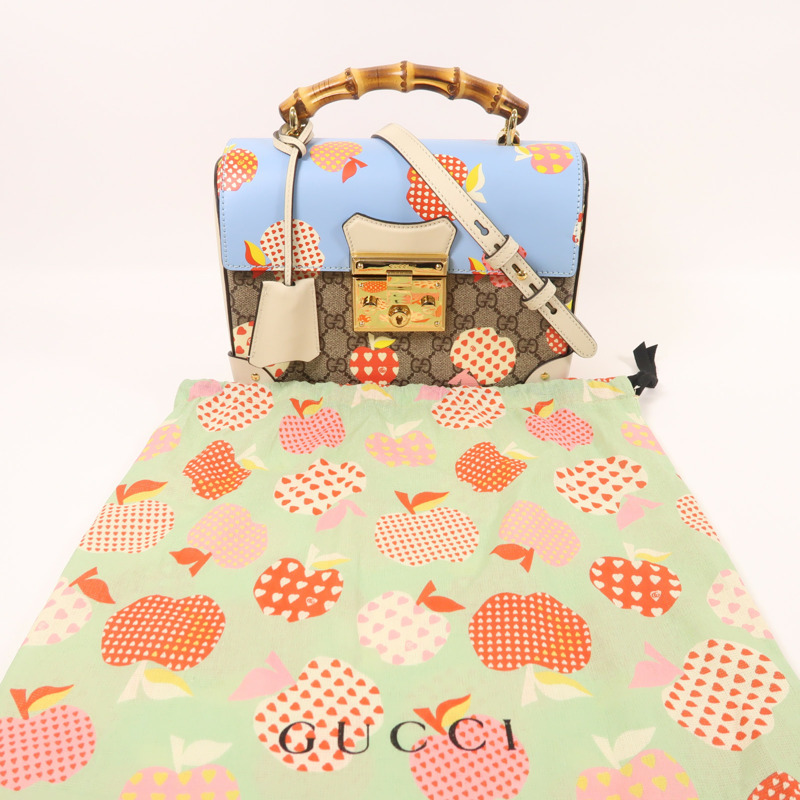 GUCCI 塗層帆布/皮革Padlock金扣手挽肩背兩用袋-9