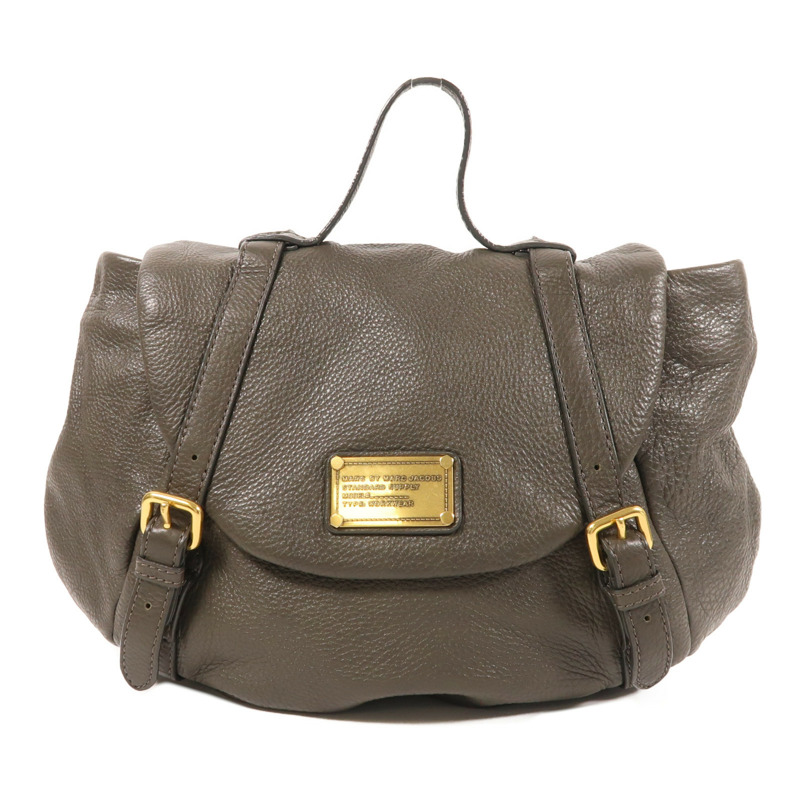 MARC BY MARC JACOBS 牛皮皮革Backpack金扣背包-0