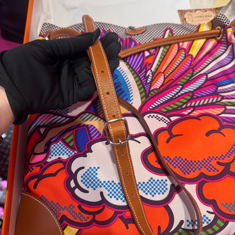 Hermes 彩虹馬絲巾包/稀有圖案/王吉娜古董精品-5