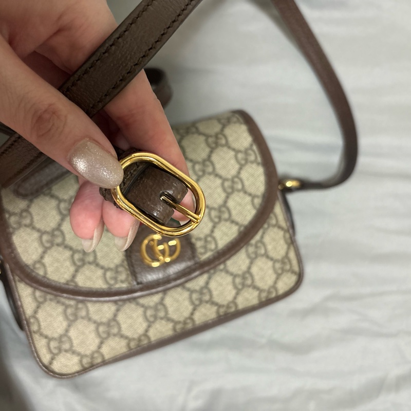 Gucci Ophidia 帆布翻蓋迷你肩背斜背包-11