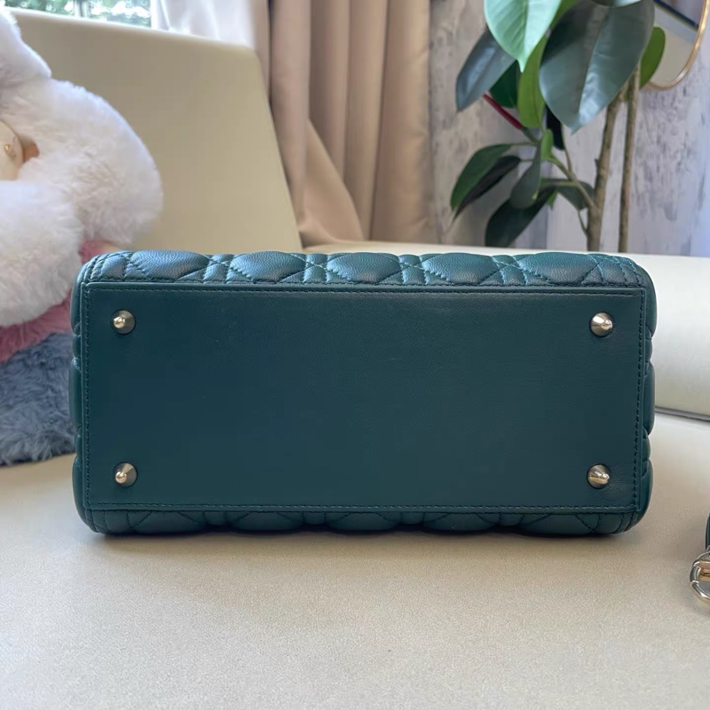 Dior 墨綠色羊皮五格戴妃包 Diana bag-3