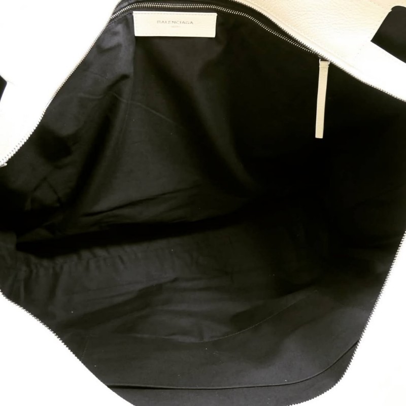 Balenciaga XXL East/ West Shopping Tote Bag 巴黎世家白色皮革托特包-9