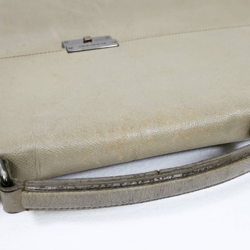 Burnerry Grey Leather Briefcase 巴寶莉淺灰色牛皮公事包-14
