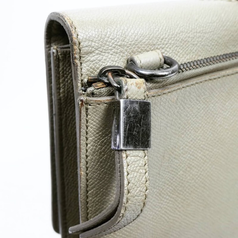 Burnerry Grey Leather Briefcase 巴寶莉淺灰色牛皮公事包-17