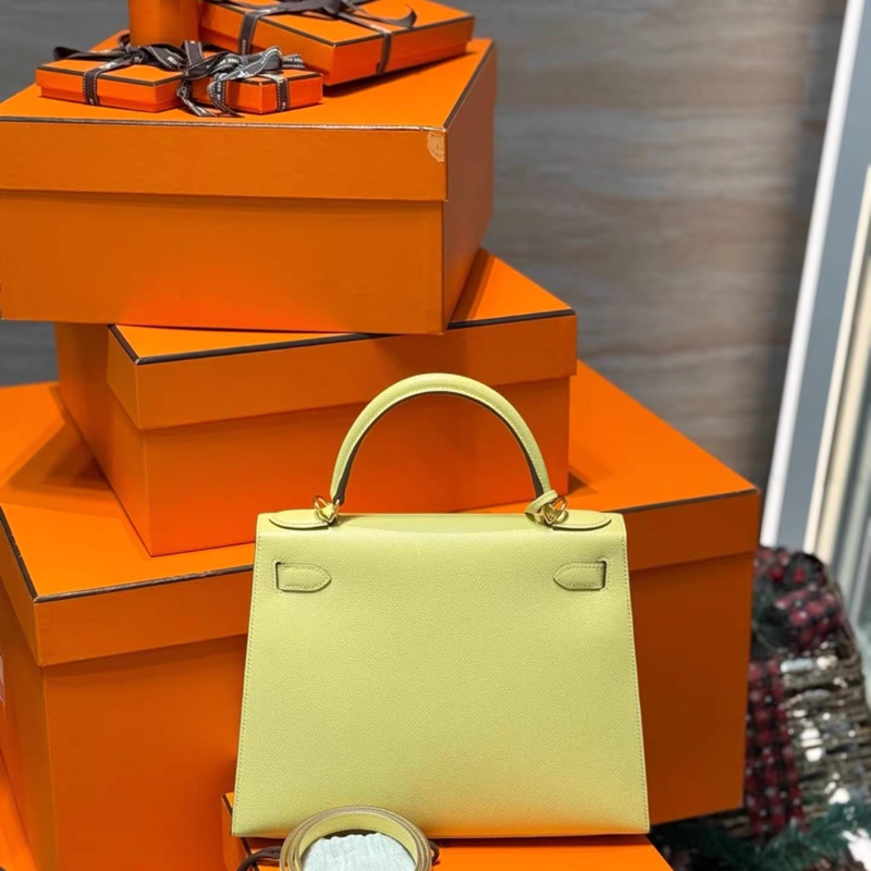 有購証💓 Hermes /愛馬仕 kelly28 小雞黃金扣ep皮z刻-3