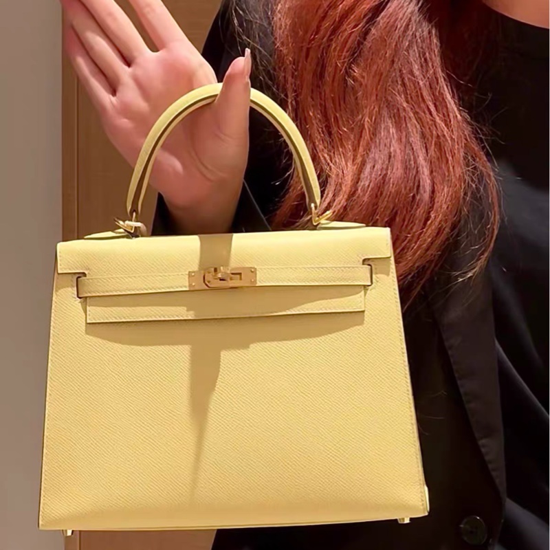 有購証💓 Hermes /愛馬仕 kelly28 小雞黃金扣ep皮z刻-4