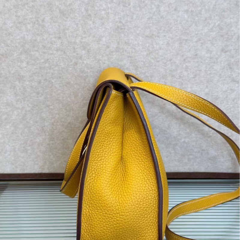 🌈Hermes💛Halzan 31💛9D琥珀黃色銀扣🌟98新🌟Jaune Ambre🌟-3