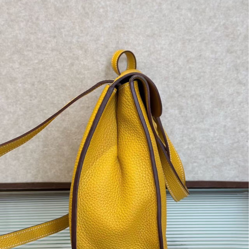 🌈Hermes💛Halzan 31💛9D琥珀黃色銀扣🌟98新🌟Jaune Ambre🌟-4