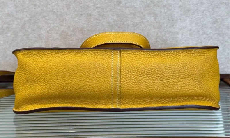 🌈Hermes💛Halzan 31💛9D琥珀黃色銀扣🌟98新🌟Jaune Ambre🌟-7