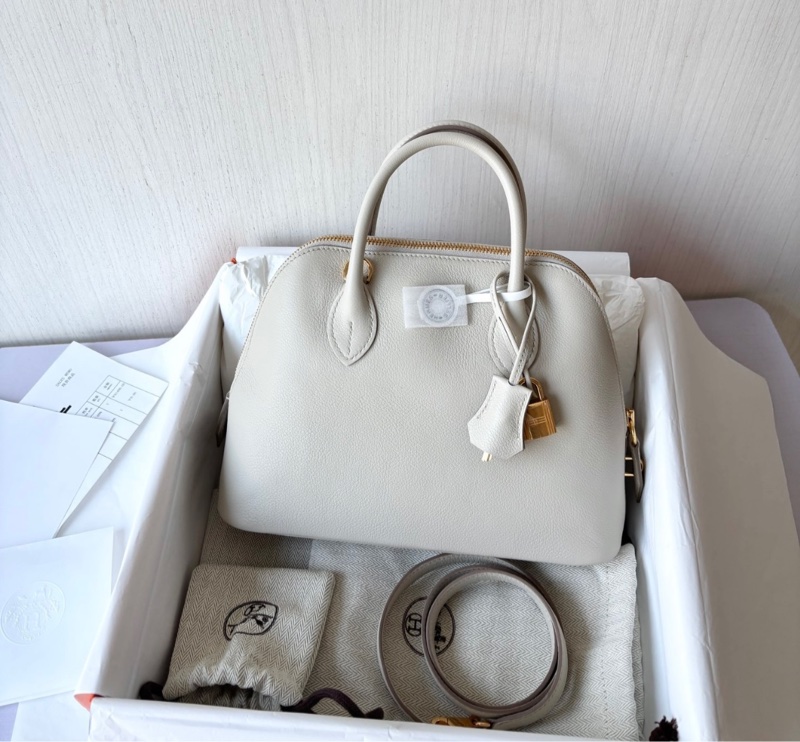 Hermes 8L冰川白（水泥灰）Bolide25，W刻，evercolor，全新闲置24年票全套-0