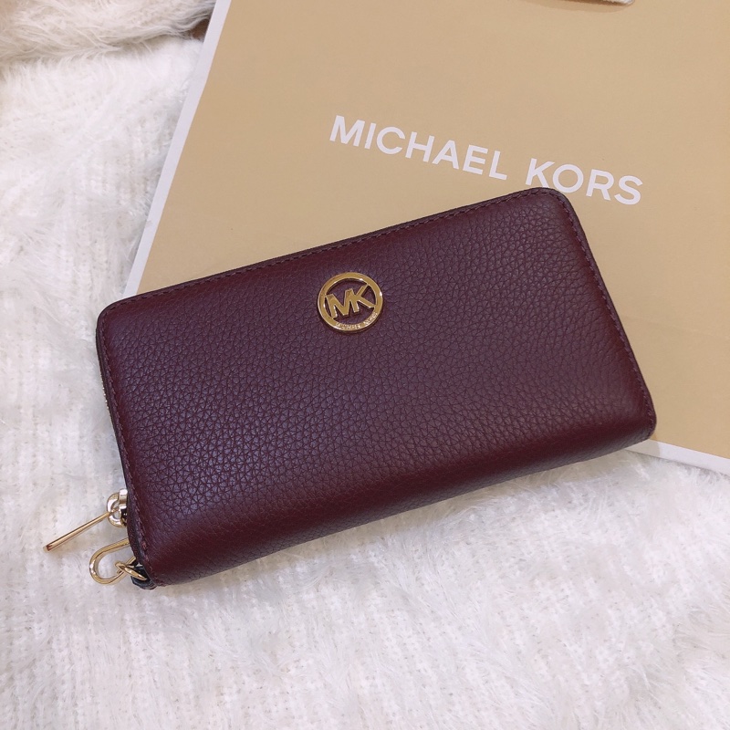 全新✨ MK 長夾 Michael Kors 荔枝牛皮長夾 錢包 皮夾-0