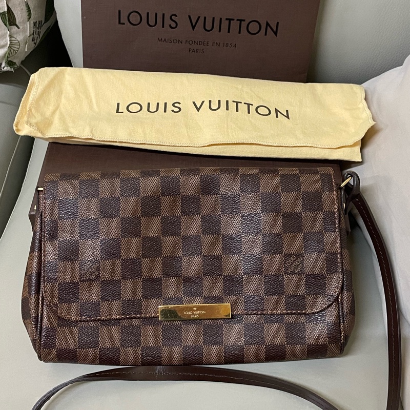 Lv 棋格盤2用斜背包（金屬短鏈肩背/皮帶斜背）N41129-5