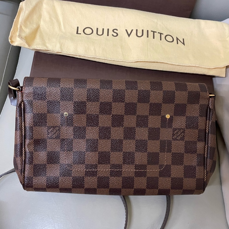 Lv 棋格盤2用斜背包（金屬短鏈肩背/皮帶斜背）N41129-6