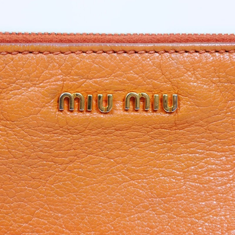 Miu Miu Orange Madras Pouch Bag 橙色山羊皮迷你包-4