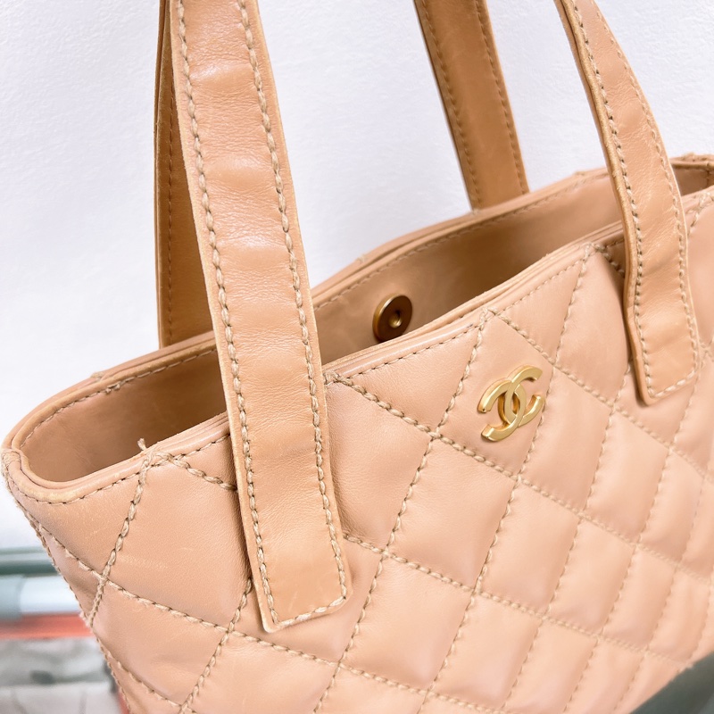 Chanel vivian 奶茶手提包/托特包-7