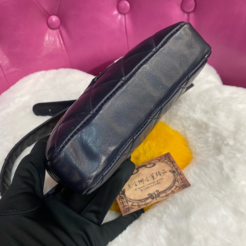Chanel vintage 深藍腰包/王吉娜古董精品-3