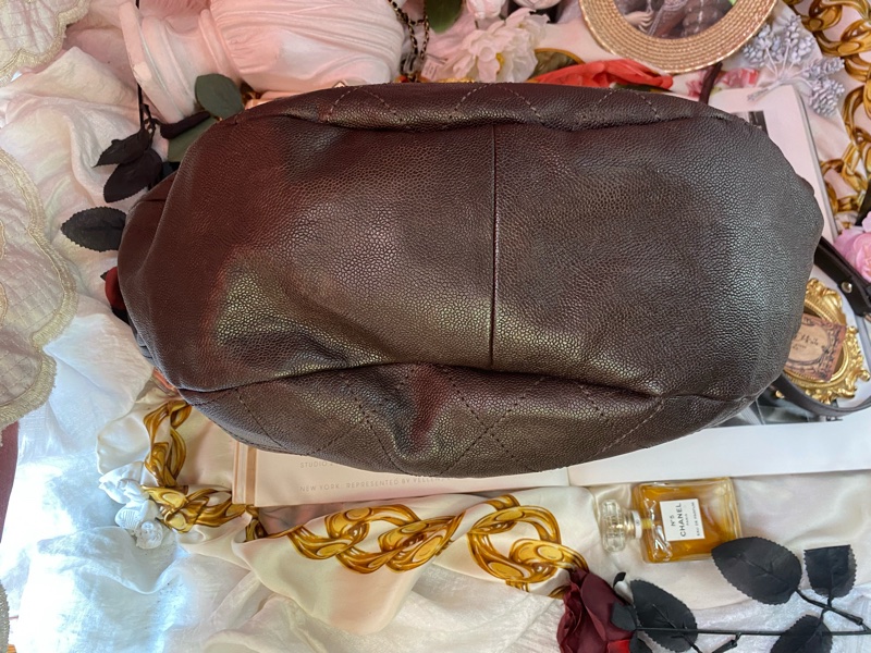 Chanel 荔枝半月包/深咖色/王吉娜古董精品-4