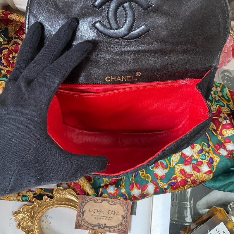 Chanel vintage 半月手提包/稀有/王吉娜古董精品-8
