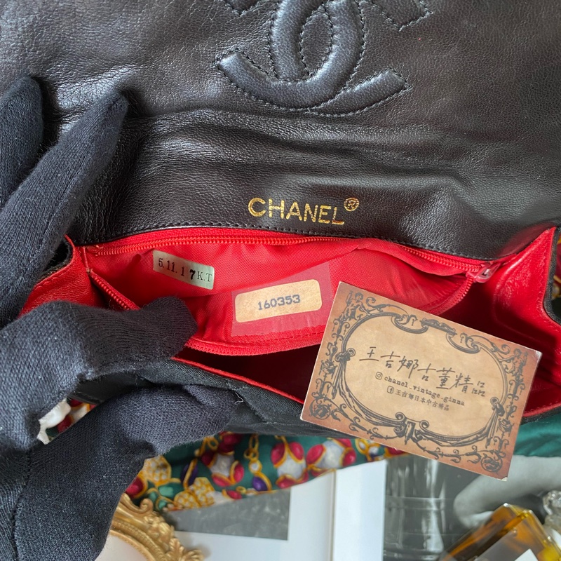 Chanel vintage 半月手提包/稀有/王吉娜古董精品-9