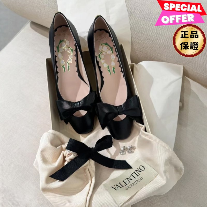 🎉新品好折扣✨Valentino Garavani Bowow 小羊皮蝴蝶結芭蕾平底鞋 IT 36/37/38/38.5/39/40-0