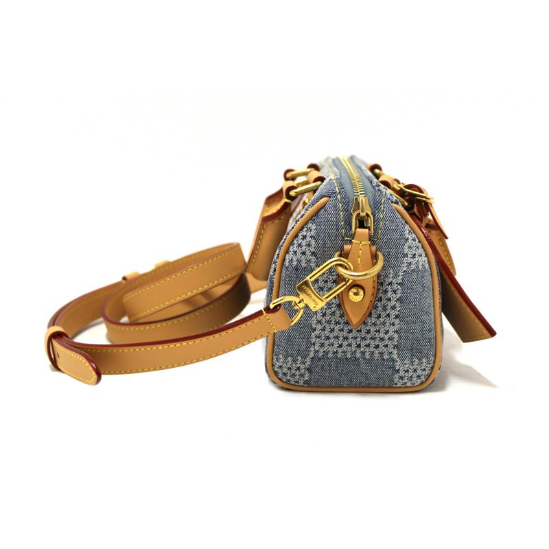 Louis Vuitton Damier Denim 3D Cotton Canvas Speedy 18 Bandoulière Bag-3