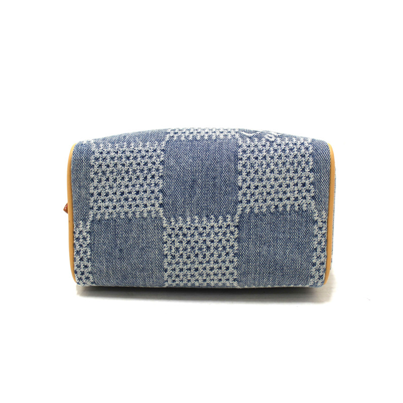 Louis Vuitton Damier Denim 3D Cotton Canvas Speedy 18 Bandoulière Bag-5