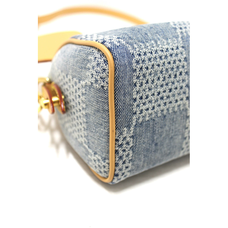 Louis Vuitton Damier Denim 3D Cotton Canvas Speedy 18 Bandoulière Bag-6