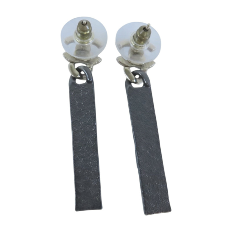 CHANEL 金屬/PVC Earrings金扣耳環-3