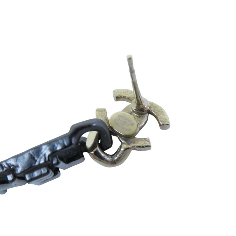 CHANEL 金屬/PVC Earrings金扣耳環-7