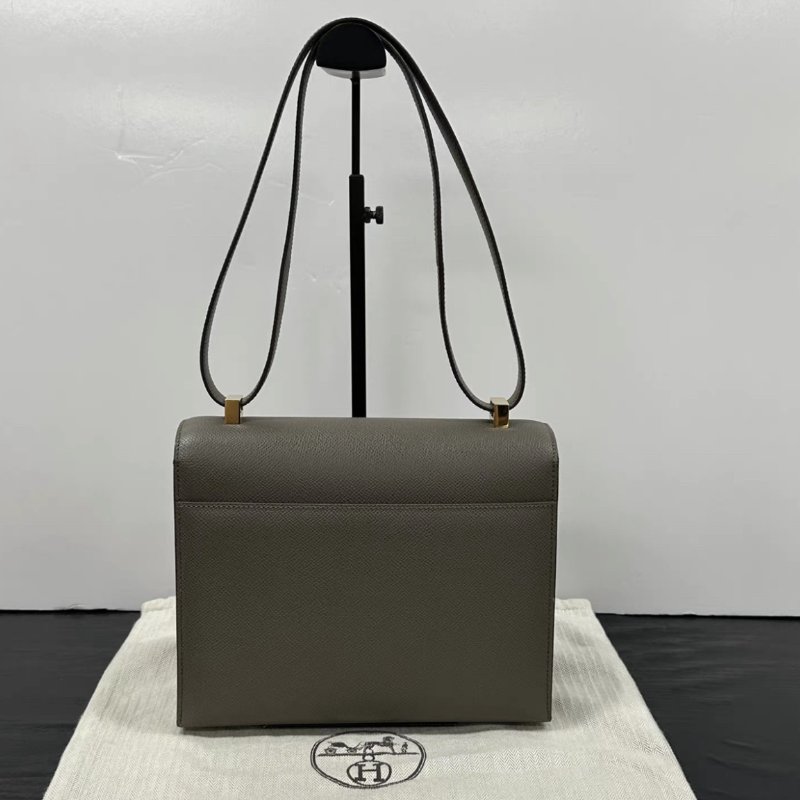 HERMES Verrou大象灰金扣肩背斜背插銷包21*18.5*7 99新配件塵袋-5